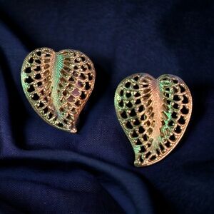 Vintage Bluette filigree clip on earrings